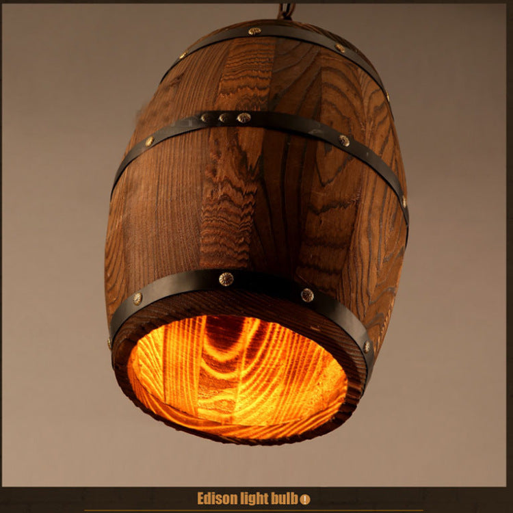 barrel wooden chandelier