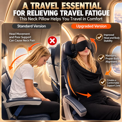 ELVORA 3-in-1 Travel Comfort Set – Sleep Mask, Head & Neck Cushion & Full-Body Support Wrap