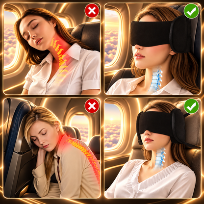 ELVORA 3-in-1 Travel Comfort Set – Sleep Mask, Head & Neck Cushion & Full-Body Support Wrap