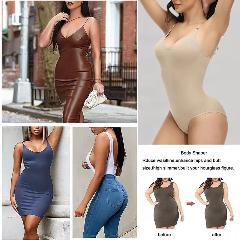 V Neck Bodysuit Tummy Control Body Shaper VAura™ Bodysuit